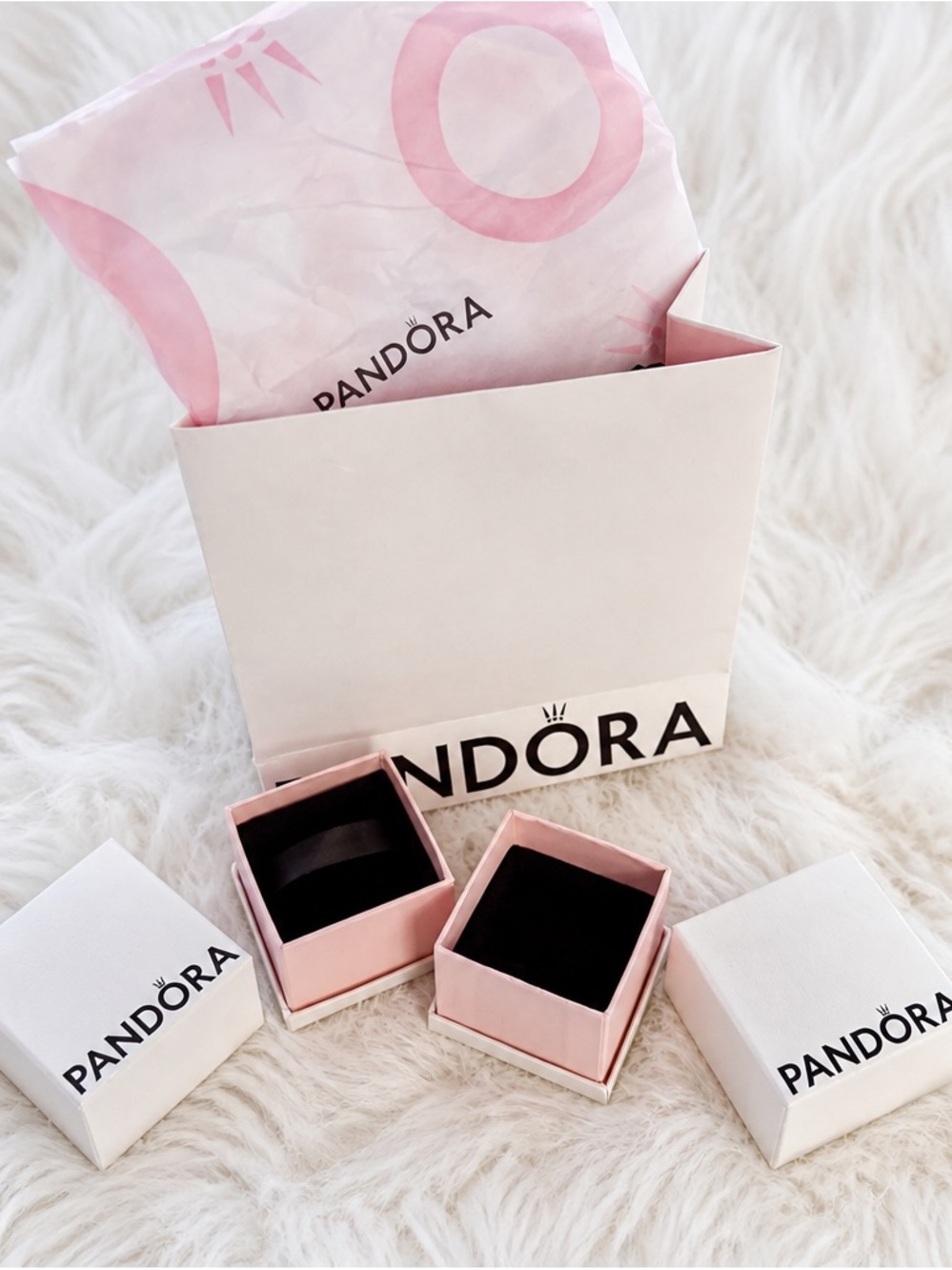 Pandora White and Pink Gift Bag with Tissue…I have 2 identical SOLD SEPARATELY..
